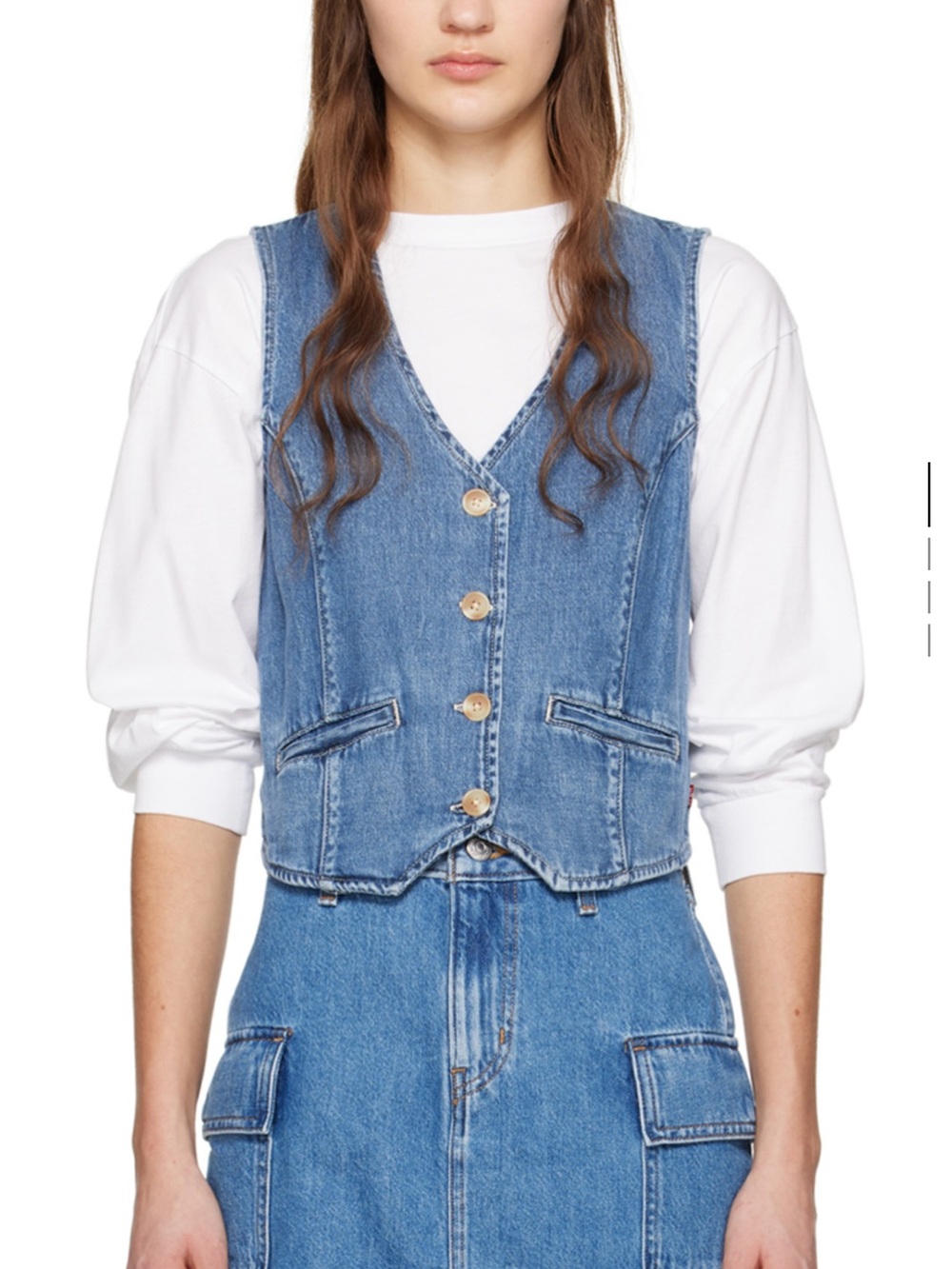 Levi's Blue Denim Vest with Matching Skirt